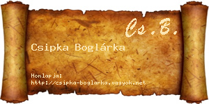 Csipka Boglárka névjegykártya
